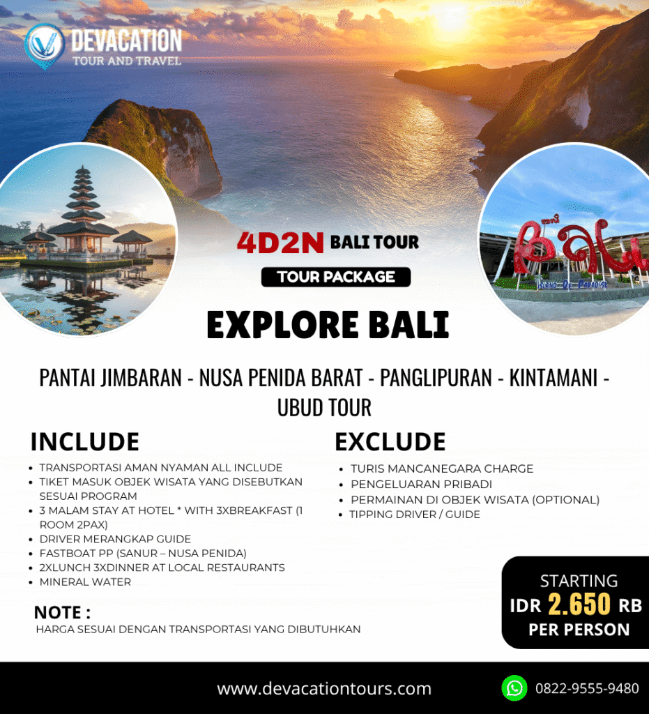 4D2N Explore Bali Tour by DeVacation Tours