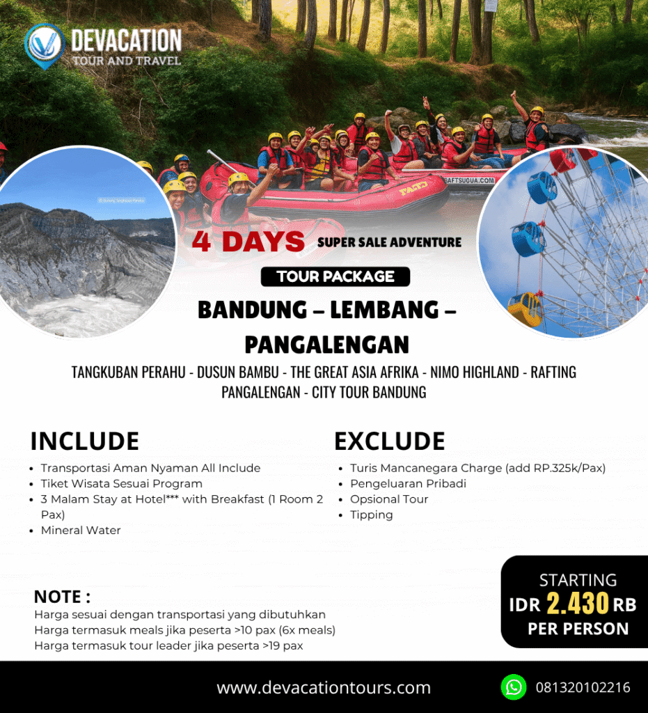 Paket Bandung Lembang Pangalengan 4 Hari 3 Malam – DeVacation Tours