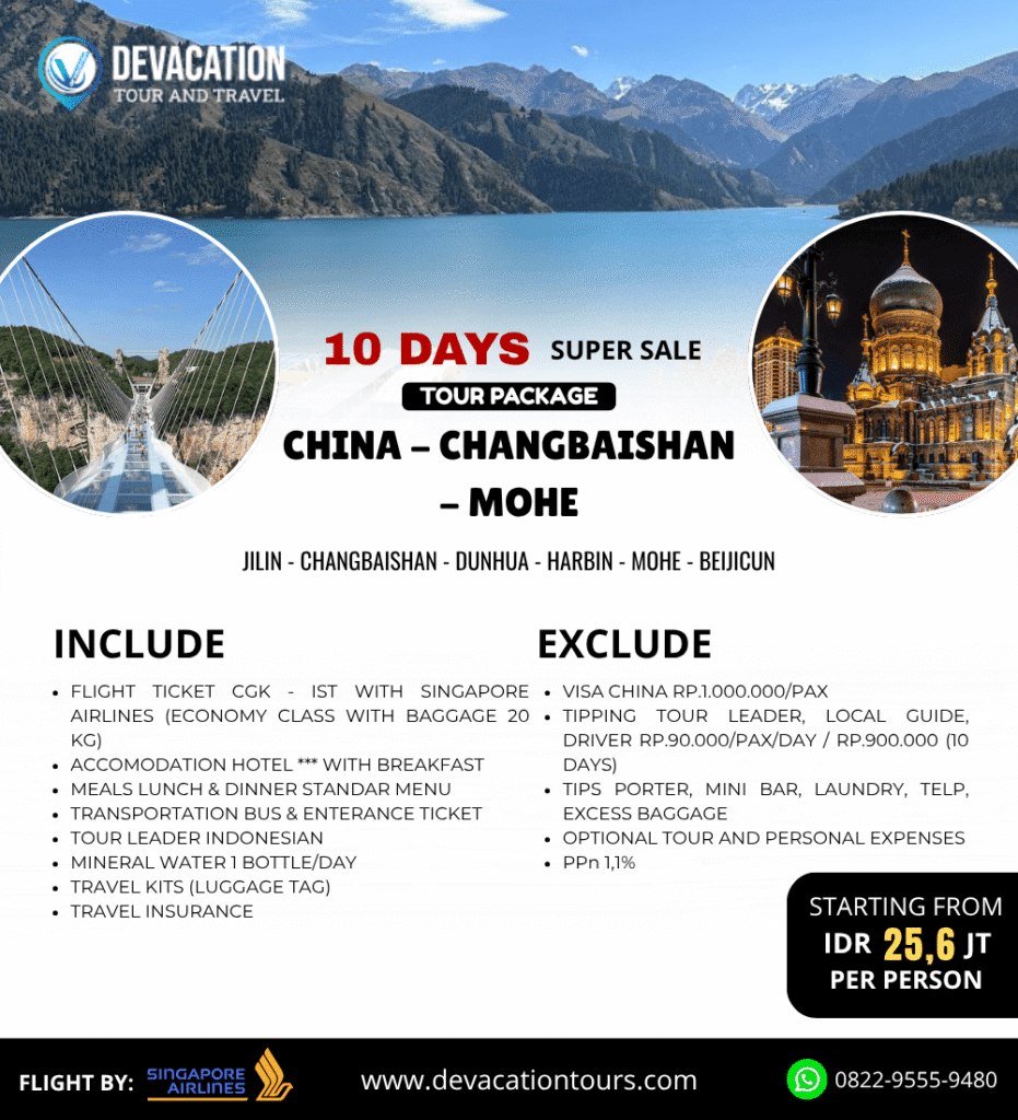 Paket Tour China Changbaishan Mohe – DeVacation Tours