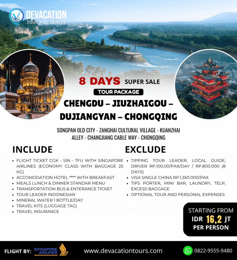 Wisata Lengkap China – Chengdu Chongqing Jiuzhaigou 2025
