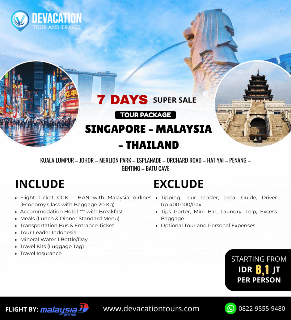 Paket Wisata Singapore Malaysia Thailand – DeVacation Tours