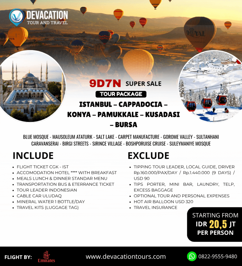 Paket Tour Turki 2025 – Jelajahi Istanbul dan Cappadocia
