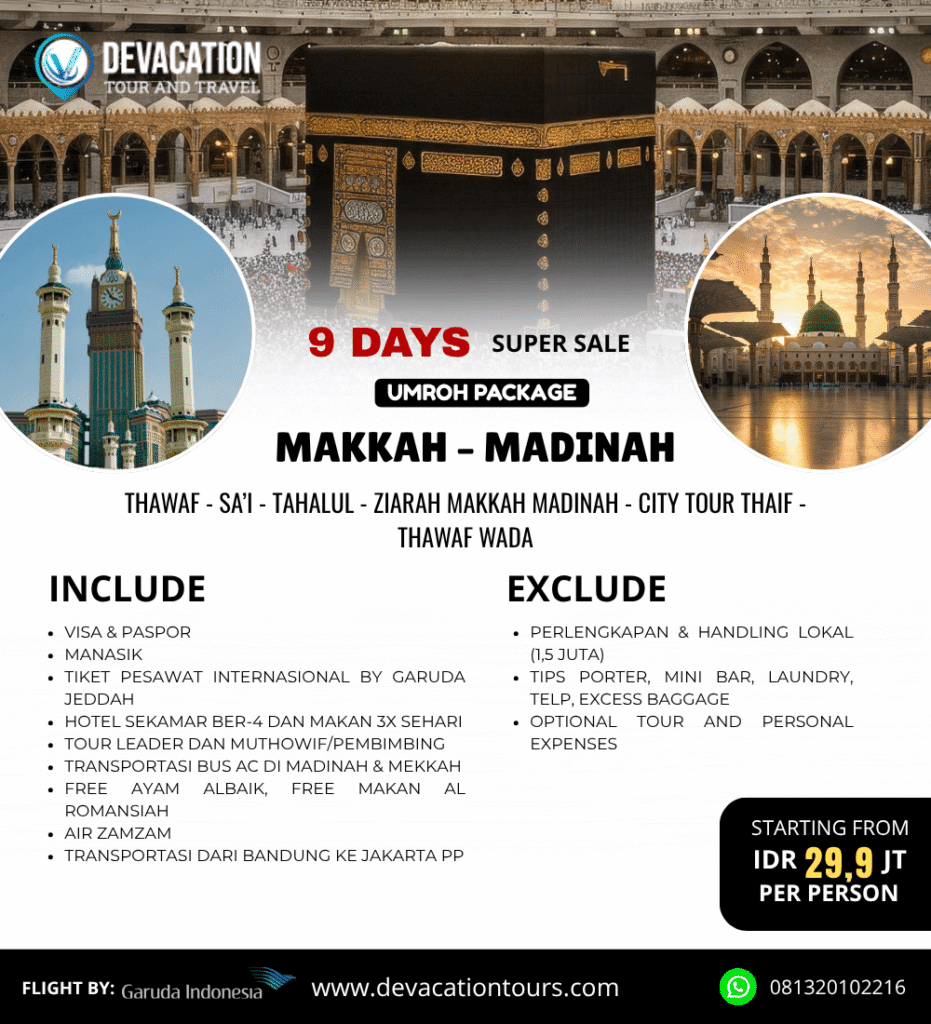 Paket Umroh Reguler 9 Hari – DeVacation Tours
