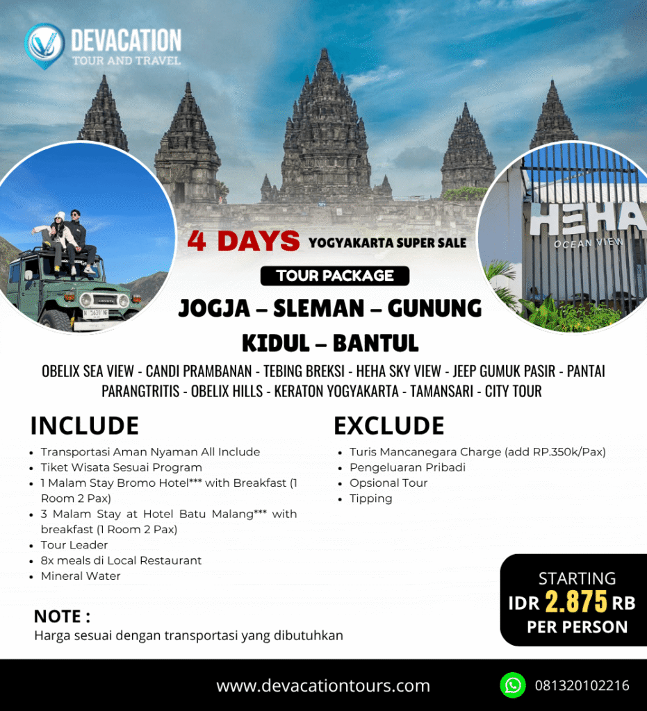 Paket Wisata Yogyakarta 4 Hari 3 Malam – DeVacation Tours
