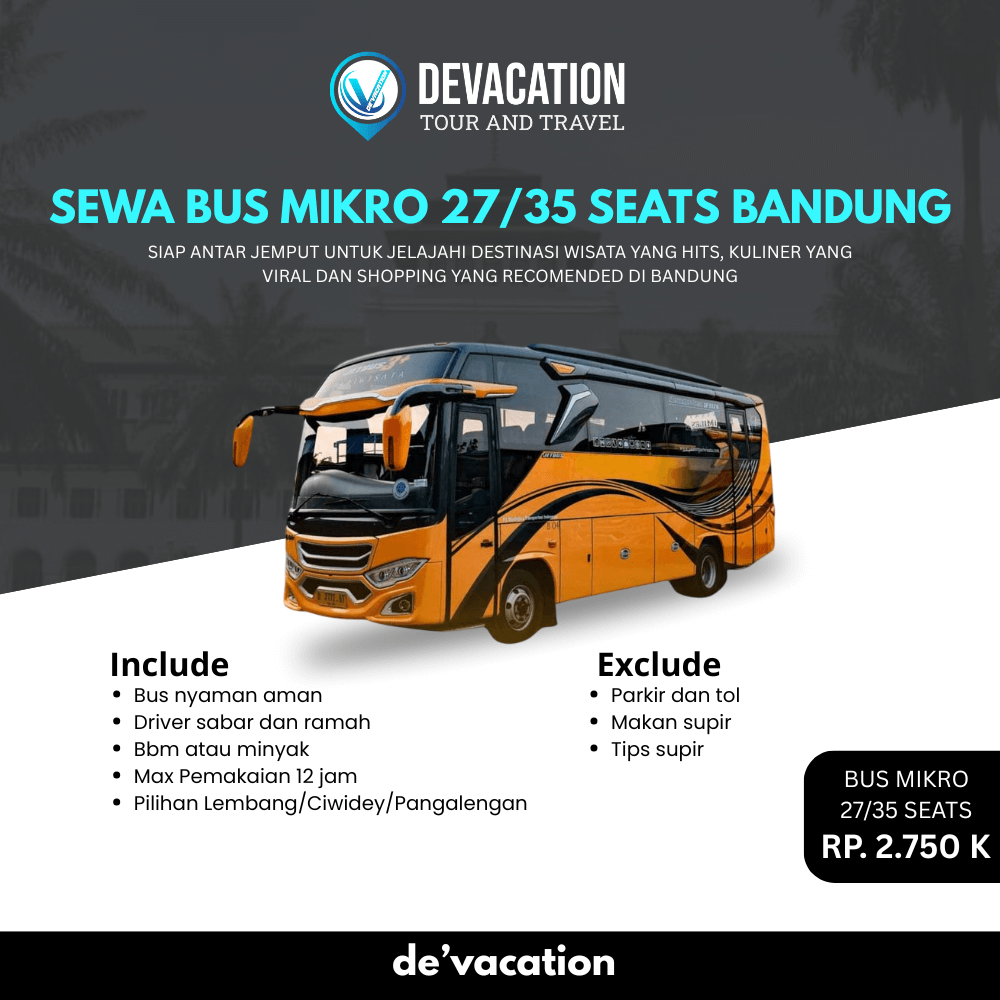Sewa bus mikro 27 seat Bandung untuk wisata, ziarah, dan perjalanan kantor